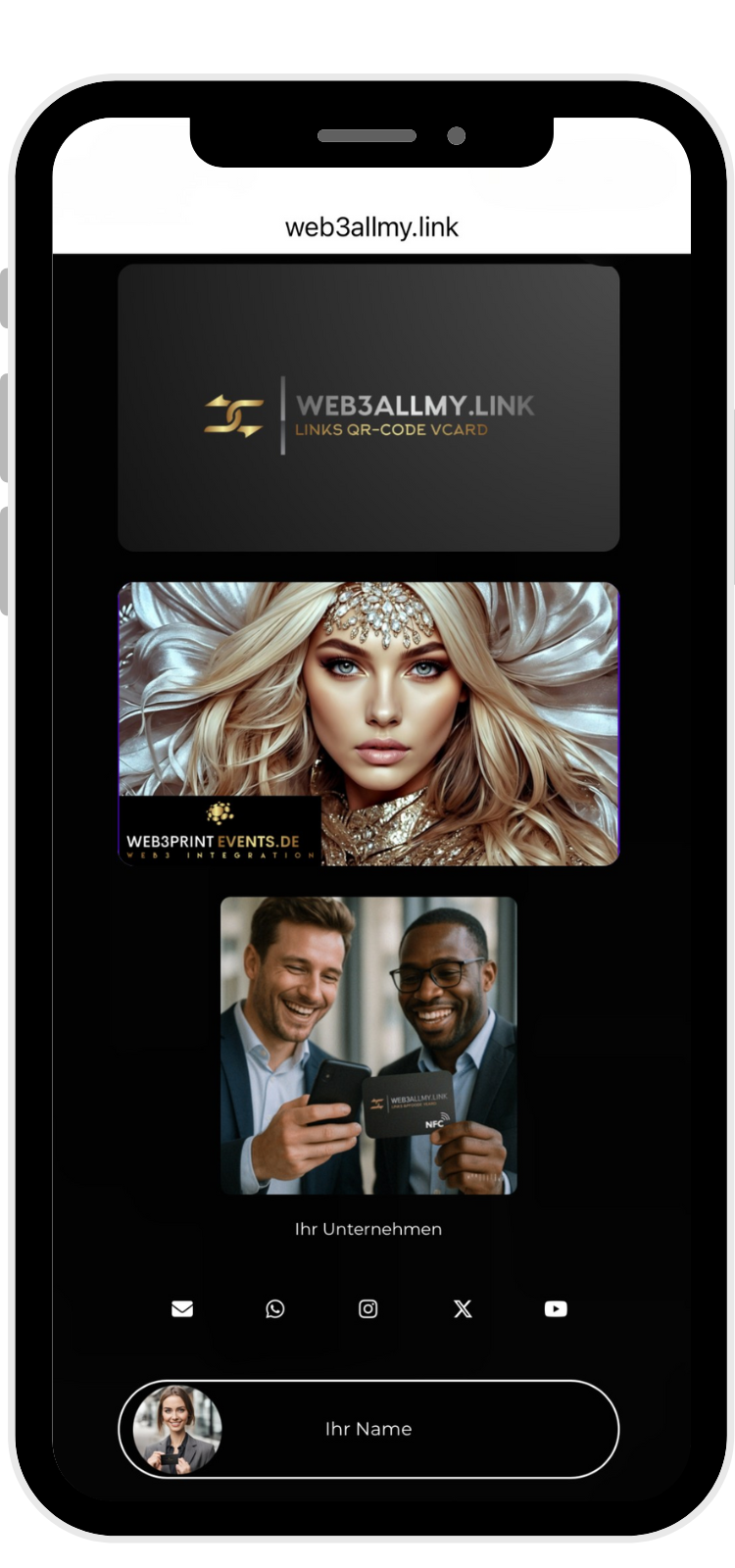 Screenshot of biolink page examples