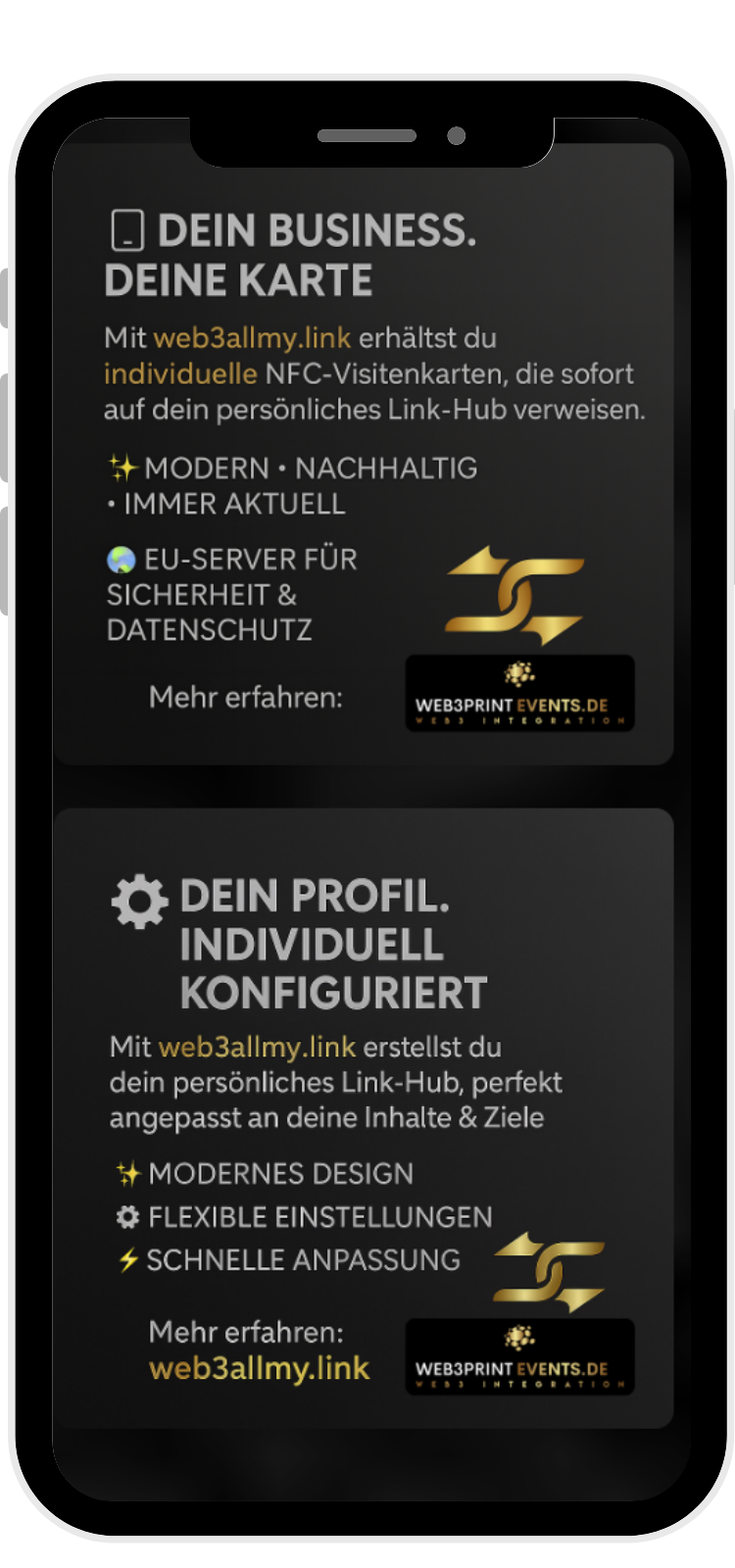 Screenshot of biolink page examples